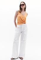Women Orange Modal Snap-Detail Tank Top