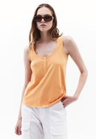 Women Orange Modal Snap-Detail Tank Top