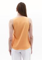 Women Orange Modal Snap-Detail Tank Top