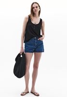 Women Black Modal Snap-Detail Tank Top
