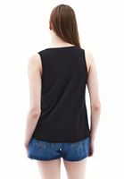 Women Black Modal Snap-Detail Tank Top