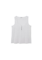 Women White Modal Snap-Detail Tank Top