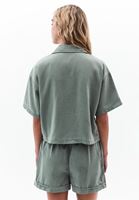 Bayan Yeşil Cepli Oversize Gömlek ( TENCEL™ )