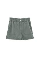 Women Green High Rise Mini Shorts