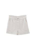 Women Cream High Rise Mini Shorts