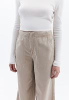 Bayan Bej Orta Bel Wide-Leg Pantolon ( TENCEL™ )