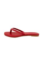 Women Red Slip-On Flat Sandals