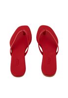 Women Red Slip-On Flat Sandals