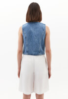 Bayan Mavi V Yaka Denim Yelek ( TENCEL™ )