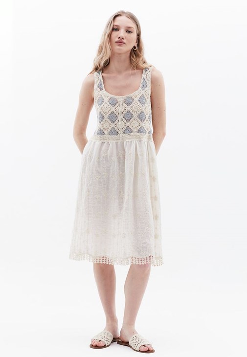 Beyaz Tığ İşi Elbise