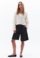 Women Cream Embroidered V-Neck Blouse