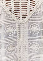 Women Cream Embroidered V-Neck Blouse