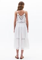 Bayan Krem İnce Askılı Midi Elbise