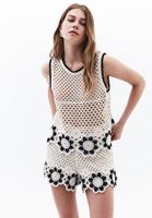 Bayan Çok Renkli Jakarlı Crop Atlet