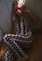 Bayan Çok Renkli Jakarlı Crop Yelek