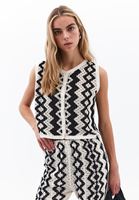 Bayan Çok Renkli Jakarlı Crop Yelek