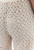 Bayan Krem Jakarlı Straight-Fit Pantolon