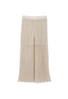 Bayan Krem Jakarlı Straight-Fit Pantolon