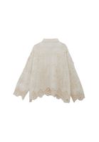 Bayan Krem Nakış Detaylı Gömlek