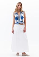 Bayan Çok Renkli Nakışlı Crop Yelek