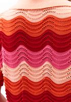 Bayan Çok Renkli Jakarlı Crop Gömlek