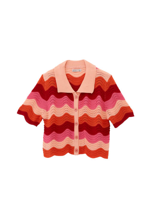 Jakarlı Crop Gömlek ve Mini Şort Kombini