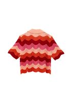 Bayan Çok Renkli Jakarlı Crop Gömlek