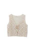 Bayan Bej V Yaka Crop Yelek