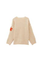 Bayan Bej Yumuşak Dokulu Yün Karışımlı Kazak