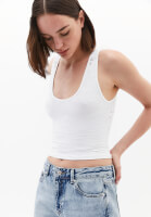 Bayan Beyaz Seamless Crop Top