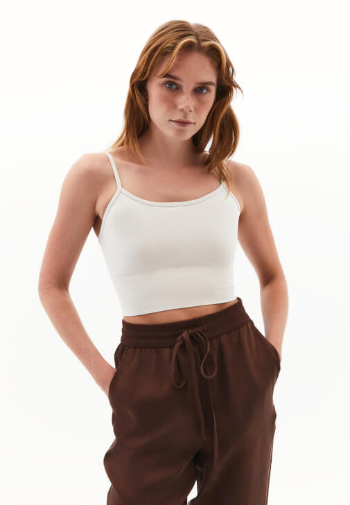Bej Askılı Crop Atlet ( TENCEL™ )
