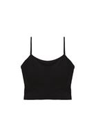 Bayan Siyah Askılı Crop Atlet ( TENCEL™ )