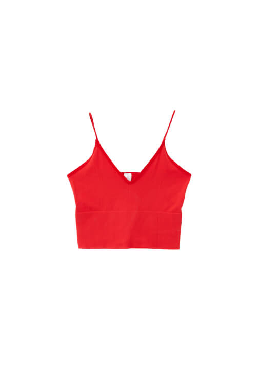 İnce Askılı Crop Atlet ve Straight-Fit Pantolon Kombini