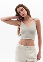 Bayan Bej Askılı Crop Atlet