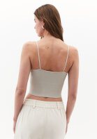 Bayan Bej Askılı Crop Atlet