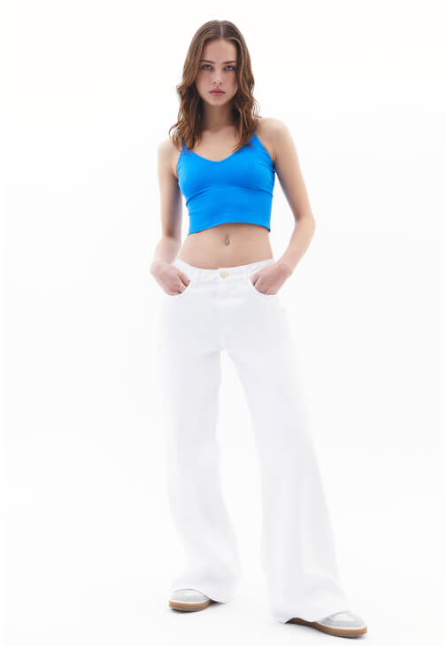 Crop Atlet ve Orta Bel Pantolon Kombini