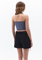 Bayan Çok Renkli Jakarlı Dikişsiz Crop Atlet