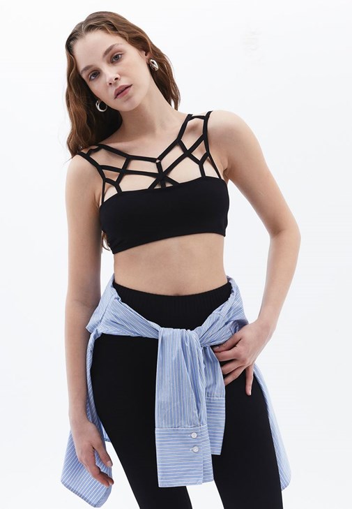Siyah Biye Detaylı Bralet