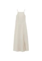 Halter Yaka Yırtmaçlı Elbise ve Topuklu Terlik Kombini