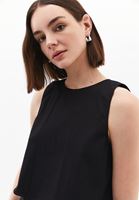 Women Black Crop Tank Top