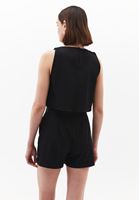 Women Black Crop Tank Top