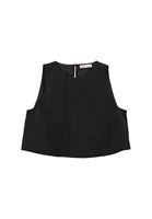 Women Black Crop Tank Top