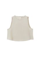 Women Cream Crop Tank Top
