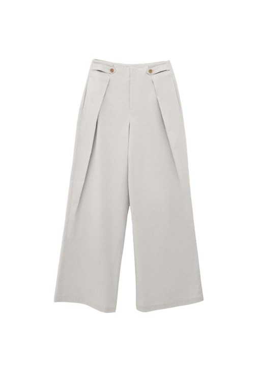 Yüksek Bel Wide-Leg Pantolon ve Çizgili Tişört Kombini