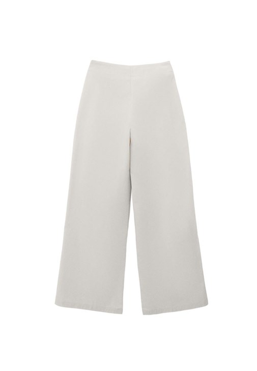 Yüksek Bel Wide-Leg Pantolon ve Çizgili Tişört Kombini