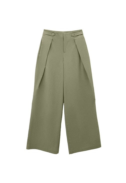 Yüksek Bel Wide-Leg Pantolon ve Atlet Kombini