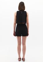 Women Black Ultra High-Waisted Belted Shorts