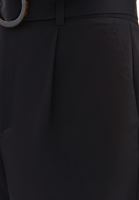 Women Black Ultra High-Waisted Belted Shorts