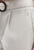 Women Cream Ultra High-Waisted Belted Shorts