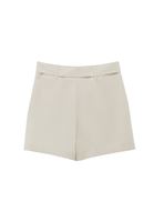 Women Cream Ultra High-Waisted Belted Shorts